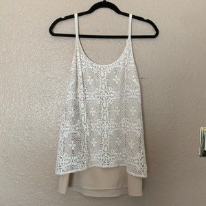 Cabi Nude/Ivory small tank top with lace!